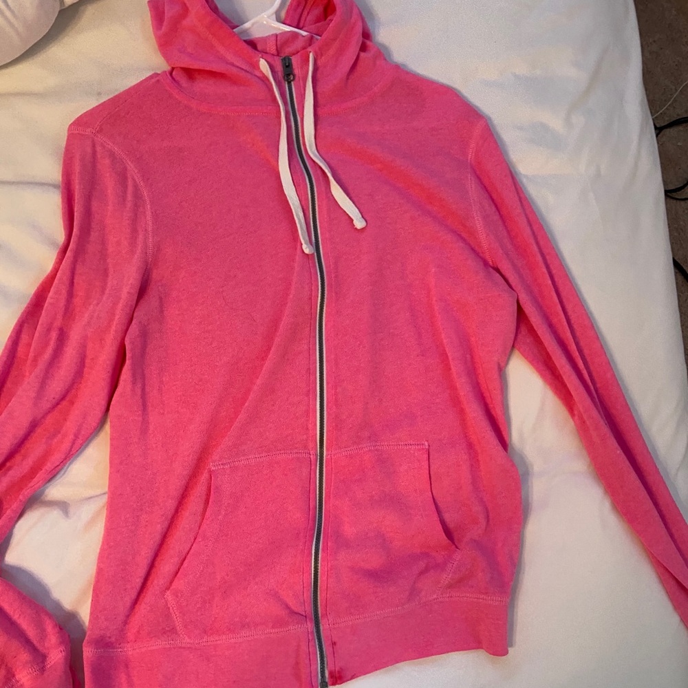 BRIGHT PINK ZIP UP JACKET